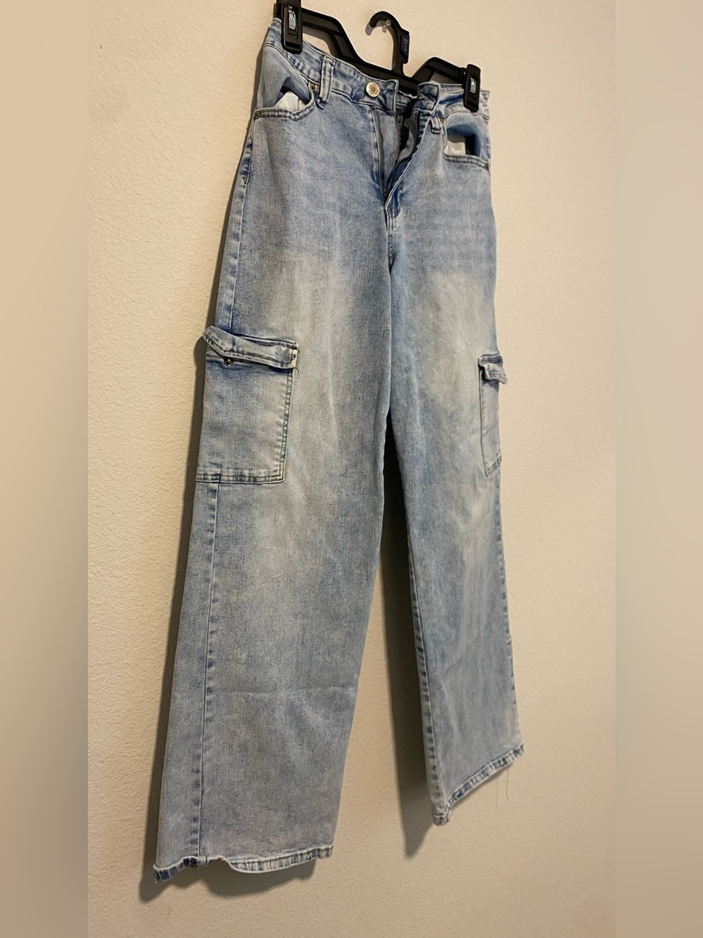 Rue21 Light Blue Relaxed Cargo Jeans for Men